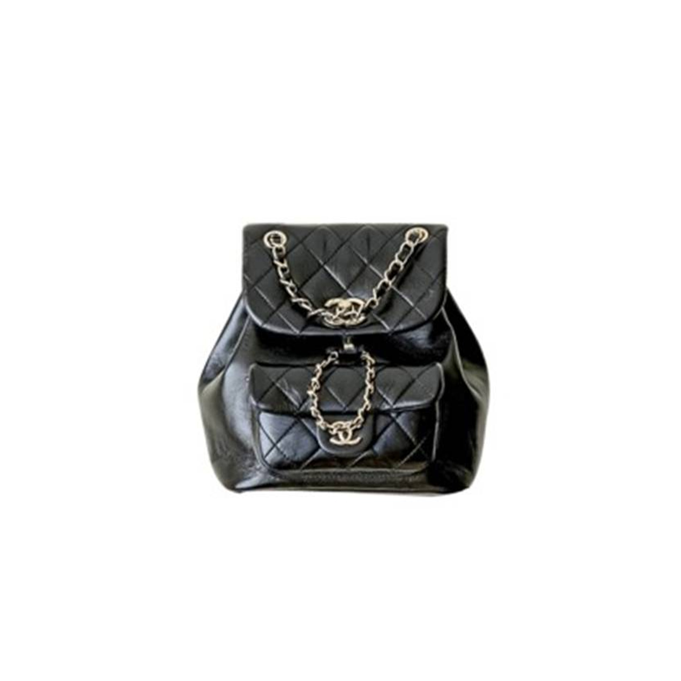 CHANEL BACKPACK BLACK GOLD HARDWARE  AS1801 B02768 94305 (15*18*14cm)